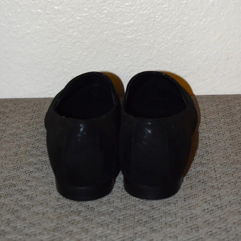 Vionic Black Willa II Slip On Flats Size 10 Shimmer Textured Textile